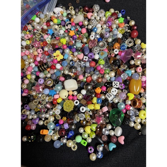 Other - Mixed Bead Lot 2 Lbs Jewelry Craft Making Craft Supplies Acrylic Glass Pearls